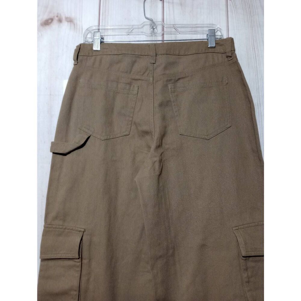 Abound Pants Ladies 29 Tan Khakis Cargo‎ Pocket Wide Leg - Picture 4 of 7